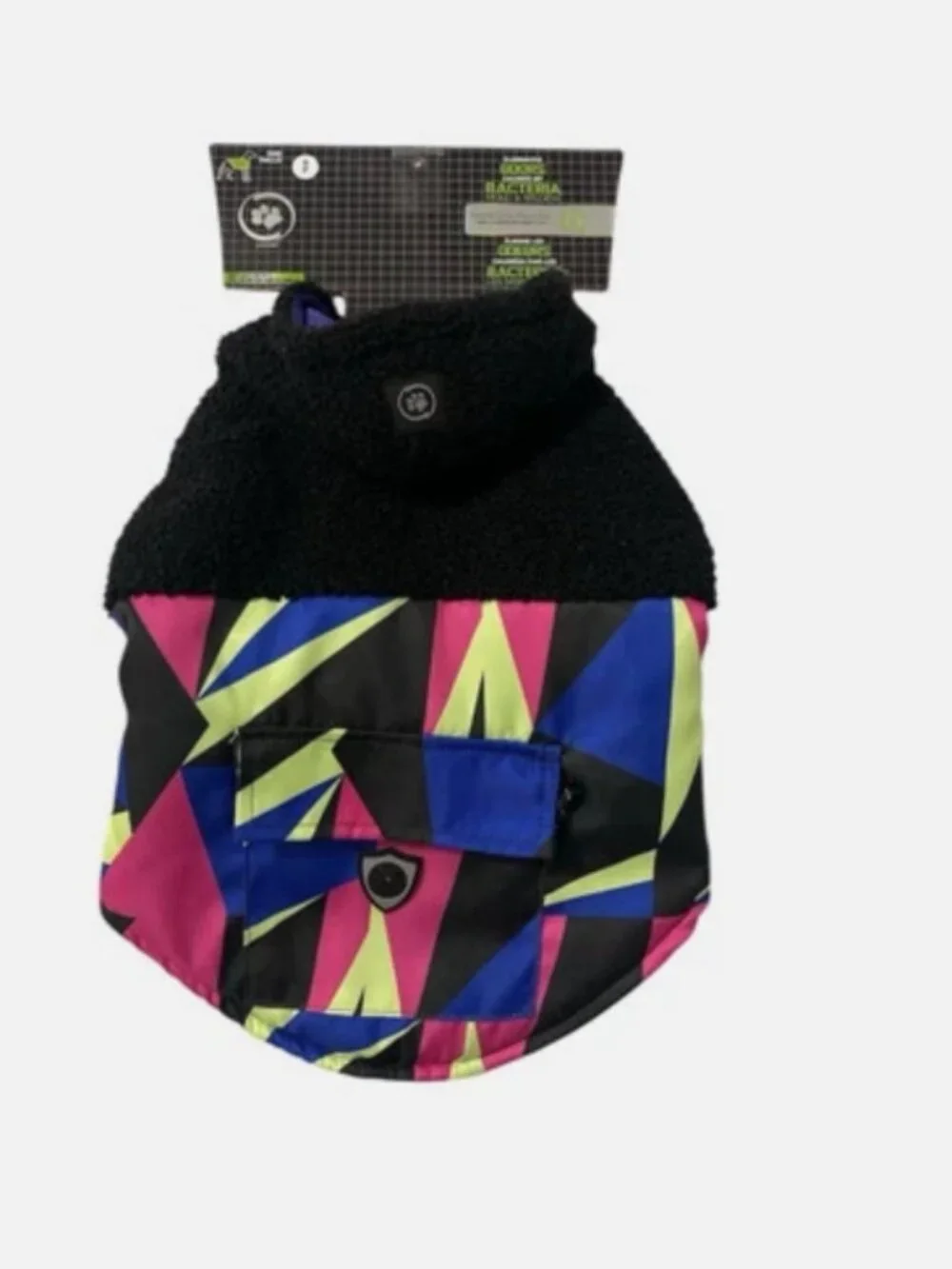 NWT SILVER PAW Printed Pet Jacket With Sherpa Accents